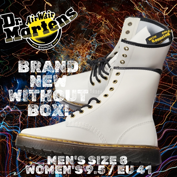 Dr. Martens White Zavala Combat Boots - Picture 6 of 8